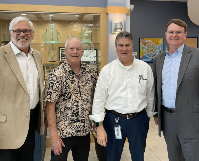 From left: Former Pinellas County Commissioner Steven Seibert, former Pinellas County Administrator Fred Marquis, Tampa Bay Water General Manager Chuck Carden and former legal counsel for St. Petersburg Doug Manson